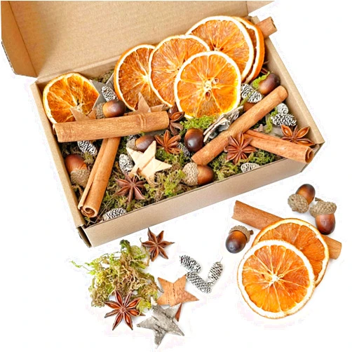 Pextian 67PCS Christmas Potpourri Bowl Filler, Potpourri Bowl Filler with Cinnamon Sticks, Star Anise, Dried Orange Slices, Acorn, Preserved Moss, Decorative Bowl Filler Decor for Housewarming, Hostess Gift