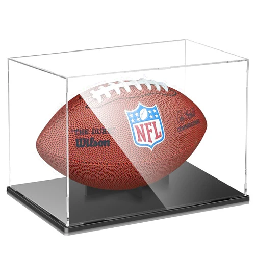 Guaiboshi Football Display Case, Premium Clear Acrylic Display Case Full Size with Removable Interior Football Display Stand, Thickened UV Protection Autographed Football Display Holder