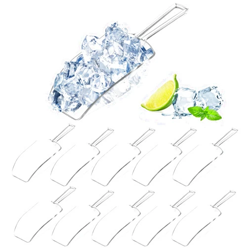 Ysglory 24 Pcs Small Ice Scoop Acrylic Plastic Candy Scoops Clear Multi Purpose Kitchen Scoops Freezer Ice Scoops for Dry Goods Candy Buffet Bar Coffee Ice Cream Scooper, 5.5