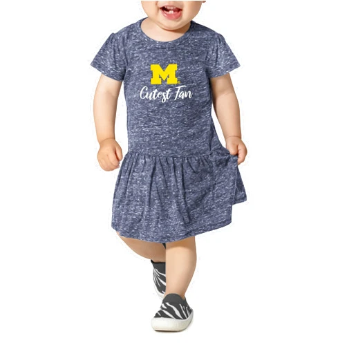 Little King NCAA Infant Girls Knobby Dress-Cutest Fan-Sizes 6 Months, 12 Months and 18 Months