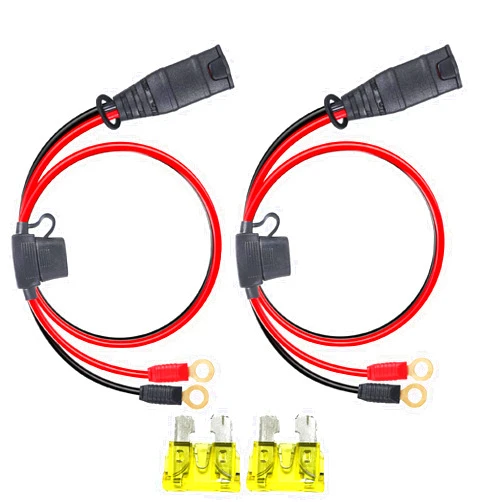 Basysion 2 Pack Wires Harness Compatible with NOCO GC002 X-Connect Charger Extension Cable，M6(1/4in) Eyelet Terminal Accessory for Genius Smart Battery Chargers Extension Cable