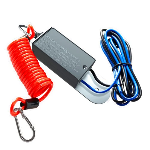 bestune Trailer Breakaway Switch with 4 Ft Breakaway Coiled Cable - Electric Brake Switch for RV/Camper Towing Trailer