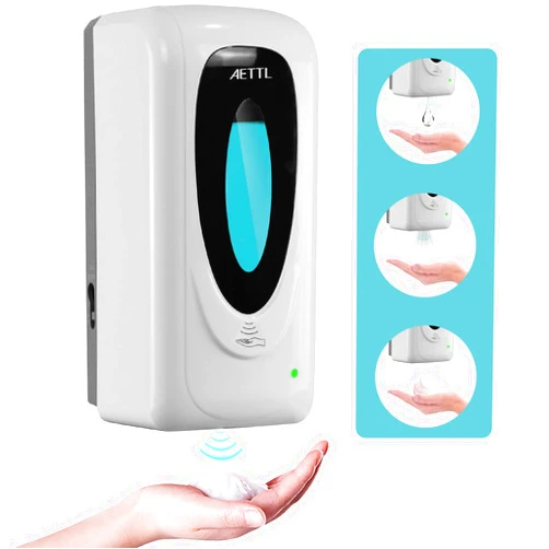 AETTL Touchless Automatic Foaming Hand Soap Dispenser Wall Mount, Motion Sensor Foam Liquid Refill Bottle Sanitizer Dispensing for Bathroom Kitchen Home Farmhouse Station