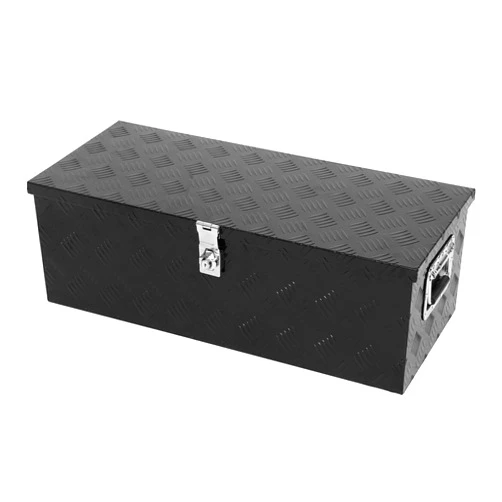 confote 30 Inch Truck Tool Box Aluminum Stripes Truck Bed Tool box for Truck,Pickup,RV,Trailer,Waterproof Storage Organizer with Side-Handles,Lock and Keys-Black