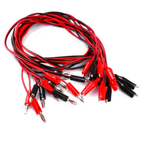 LWCUSNJ 6 Pairs 4mm Banana Plug to Alligator Clip Test Lead Cable Kit 4mm Banana Plug for Multi-Meter, Electrical Test Jumper Wire Clips Copper Soft Cable Wire Set