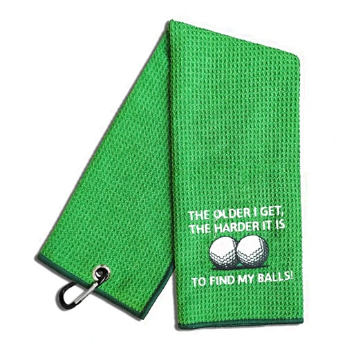 WUUCKOO The Older I Get The Harder It is to Find Embroidered Golf Towel, Funny Golf Towels for Golf Bags with Clip, Birthday Retirement Gift for Grandpa Dad Brother Golfer, Golf Accessories for Men
