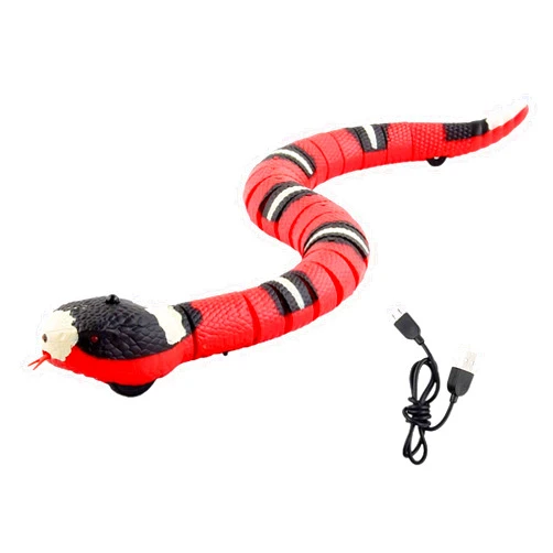 Leefasy Electric Sensing Cat Toy Snake - Small Pet Toys Automatically Sense Obstacles Interactive Toy Gift, Realistic Rechargeable Tricky Simulation Toy, Snake Cat Toy for Cats Dogs