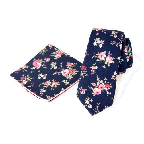 Spring Notion Men's Linen Blend Necktie and Pocket Square Handkerchief Hanky Set