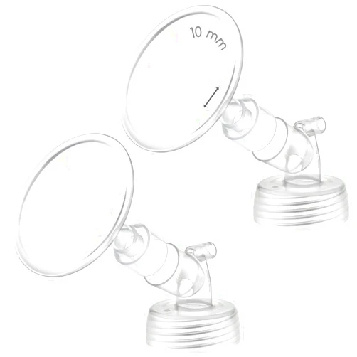 Maymom 2X 10 mm Maymom Two-Piece Wide Neck Pump Parts for Spectra S1/S2 Pumps; Incl Wide Mouth Flanges; Not Original Spectra Flange