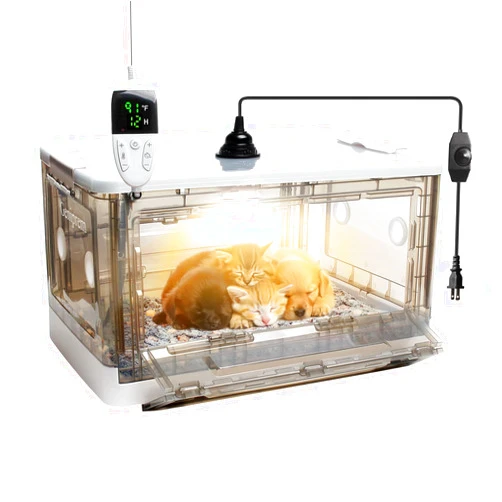 Geniprem Incubator for Puppies,Kitten Incubator with Heating,Puppy Incubator for Dogs, Incubator for Newborn Puppies and Kittens，Small Mammal Incubator (55L)