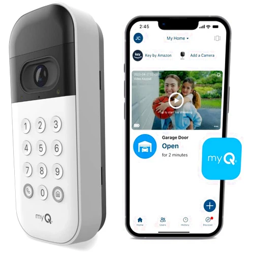 Liftmaster VKP1-LM MyQ Video Keypad with Camera, WiFi, and Smartphone Control. A Smart Garage keypad for Your Smart Home. Works with Chamberlain, LiftMaster, and Craftsman openers.