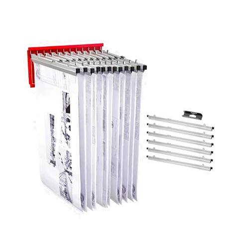Adir Corp. Adir Wall Mount Blueprint Storage (Red), & Adir Blueprint Clamp 30
