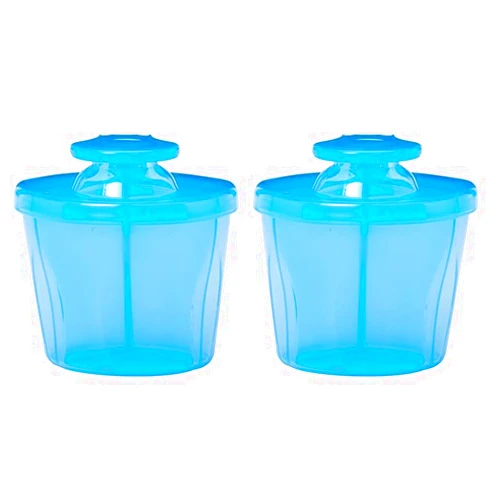 Dr. Brown's Baby Formula Dispenser with Snap-On Lid for On-the-Go Feedings,Milk Powder Dispenser for Traveling with Infant,Blue (Pack of 2)