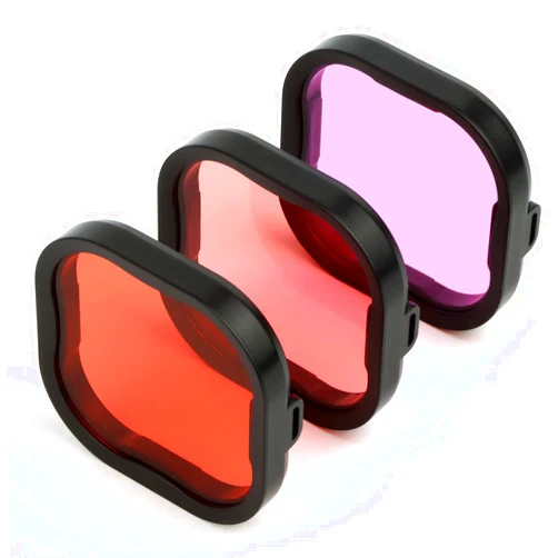QiuNiu Underwater Camera Dive Filters for GoPro Hero 8,9,10,11, 12 and 13 Black Protective Housing Lens Cover in Red, Light Red, and Magenta, Professional Color Correcting Photography Acces,Sory