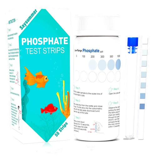 SaySummer Phosphate Test Kit, 50 Count Aquarium Phosphate Test Strips, Aquarium Water Test Kit Fast & Easy Testing Phosphate for Freshwater & Saltwater