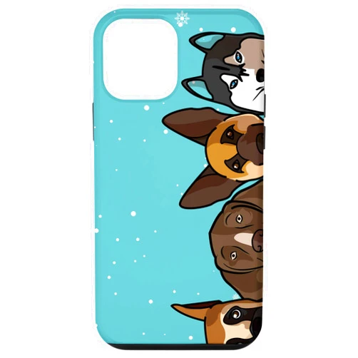 Graphicartel Dog Lover Lover iPhone 12 mini Peeping Dogggies Paw Print Pattern Dog Mom Lover Blue Green Case