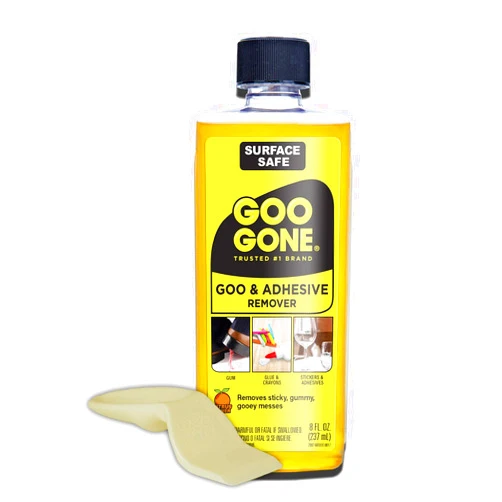 Goo Gone Original Liquid - 8 Ounce and Sticker Lifter - Surface Safe Adhesive Remover Safely Removes Stickers Labels Decals Residue Tape Chewing Gum Grease Tar Crayon Glue