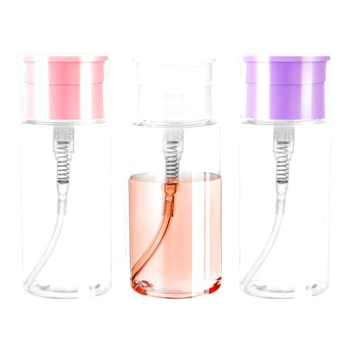 ShanySheny 3 Pack Acetone Dispenser, Push Down Pump Dispenser Empty Bottle for Facial Toner Makeup Remover Essence Dish Detergent Nail Polish Remover 5.1oz/150ML