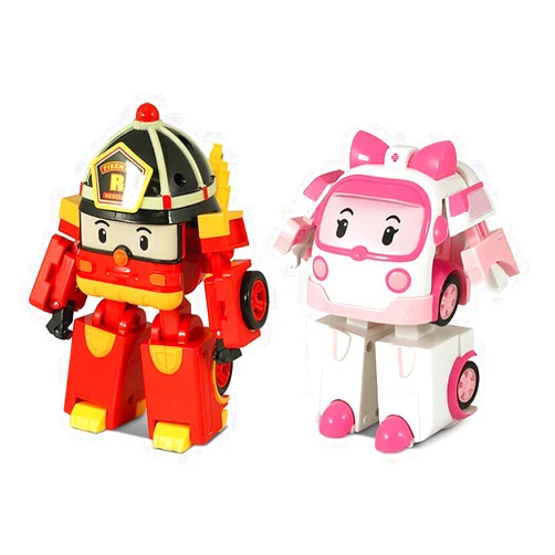 Robocar Poli 2 Pack Roy+ Amber Transforming Robot, 4