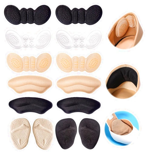 SKINOSM Heel Pads Inserts for Shoes, 7 Pairs High Heel Grips and Metatarsal Pads for Women Man, Shoe Inserts to Make Shoes Smaller, Reusable Heel Cushions Protectors for Foot Pain Relief, Blister Prevention