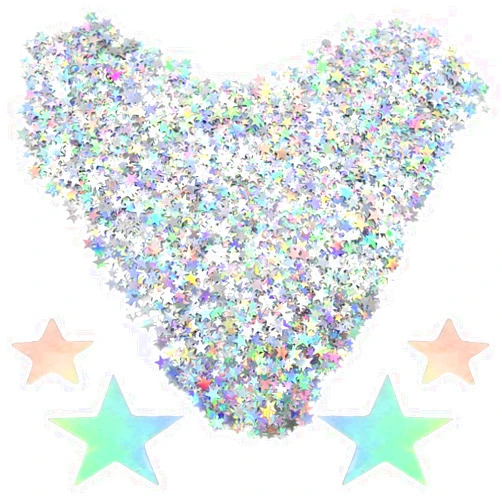 CEEYSEE 60g/2.1oz Glitter Star Confetti 6/10mm Metallic Foil Stars Sequin Holographic Stars Table Confetti for Party,Wedding,Birthday Decorations(Colorful Silver/XX-CYS)