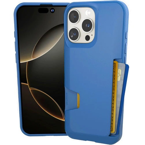 Smartish® iPhone 16 Pro Max Wallet Case - Wallet Slayer Vol. 1 [Slim+Protective] Credit Card Holder - Drop Tested Hidden Flip Card Slot Cover Compatible w/Apple iPhone 16 Pro Max - Blues on The Green