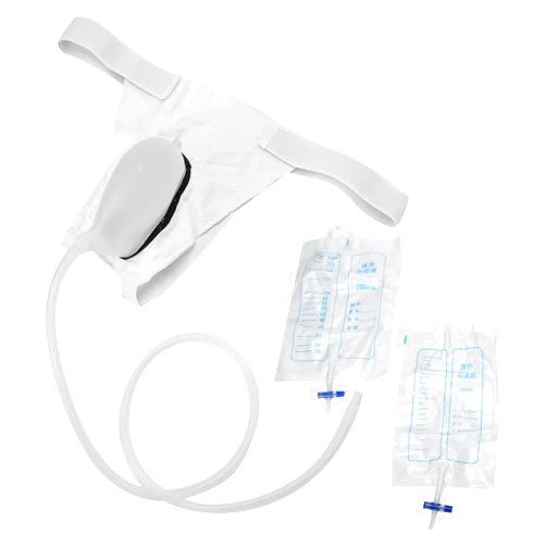 Tbest Urine Collector for Men Yinhing,Spill Proof Nighttime,Male External Catheter with Adhesive,Mobility Daily Living Aids,Urine Collection Bag Reusable Silicone Urinal for Men Elderly Bedridden Patients
