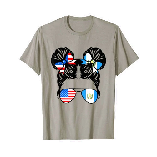 Proud America Guatemala Heritage Kids Apparel Half American Guatemalan Girl USA Guatemala Flag Patriot T-Shirt