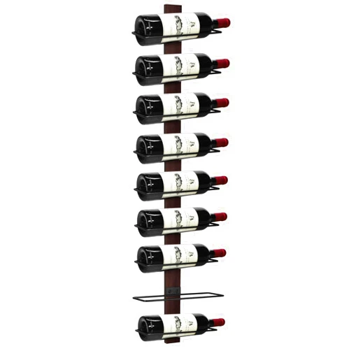 AGJIDSO Wine Rack Wall Mounted, 9 Bottles Vertical Wine Bottle Rack Wall Mounted,Solid Wood Wine Racks for Wall,Wall Hanging Wine Racks for Wine Bottles, Corner Wine Rack Wall Mounted for Kitchen,Bar
