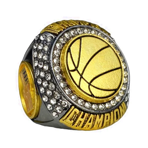 Legacy Rings 1 or 12 Pack Basketball Championship Trophy Ring Award Gunmetal and Gold-Tone Gift for Tournament or League Champion Winner or Finalist