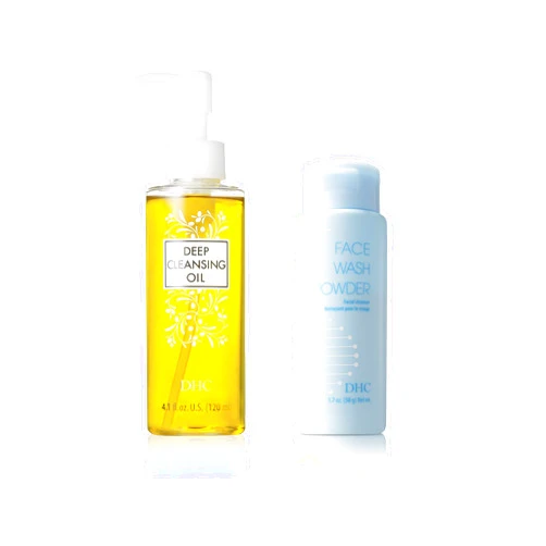 DHC Deep Cleansing Oil 4.1 Fl Oz. and Face Wash Powder 1.7 oz. Net wt.