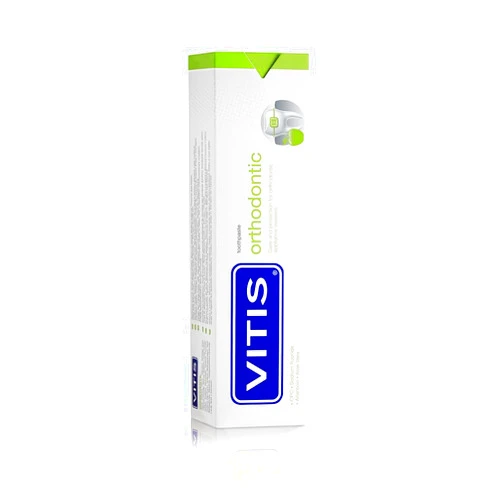 Vitis Toothpaste, 100ml - Orthodontic with Nano Repair, Apple Flavor - Gingivitis Prevention, Tartar Control, Tooth Decay Prevention, Remineralization, Enamel Protection