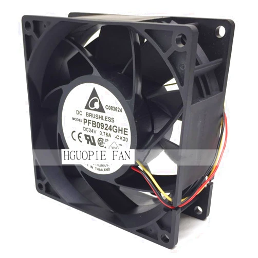 HGUOPIE for Delta PFB0924GHE Axial Fan DC 24V 0.76A 92X92X38mm 3-Wires Inverter Cooling Fan