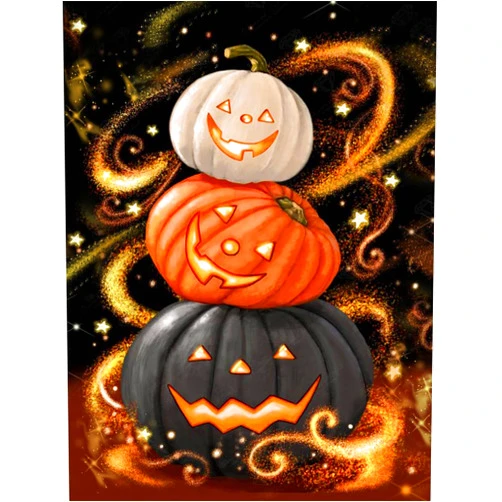WUSARPLY Pumpkin Stamped Cross Stitch Kits - Harvest Thanksgiving Counted Cross Stitch Kits for Beginners Adults Needlepoint Cross-Stitch Patterns Dimensions Needlecrafts Fall Embroidery Kits Arts and Crafts
