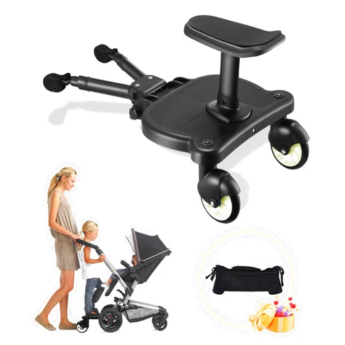 ZGROCK Universal Stroller Board 2 in 1 Sit and Stand Stroller Glider Board with Detachable Seat and Portable Carrying Bag Buggy Board for 99% Strollers Holds Children Up to 55 LBS White