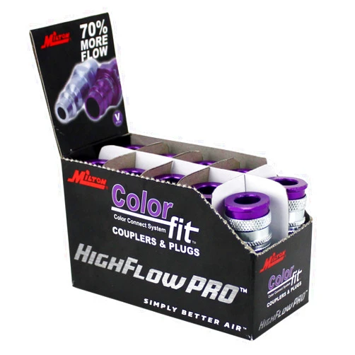 Milton 765VC ColorFit HighFlowPRO Couplers, V-style Purple, 1/4