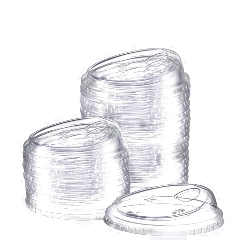 Comfy Package GUSTO, [100 Count] Crystal Clear Strawless PET Plastic Lids for 12, 16, 20 & 24 oz. Milkshake Cups