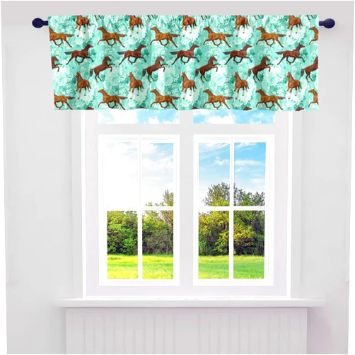 Castle Fairy Retro Horse Valance Curtains 52