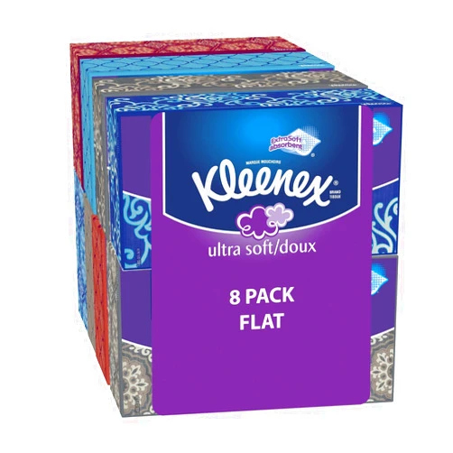 Kleenex Ultra Soft Tissues, White, 120ct, Pack of 8
