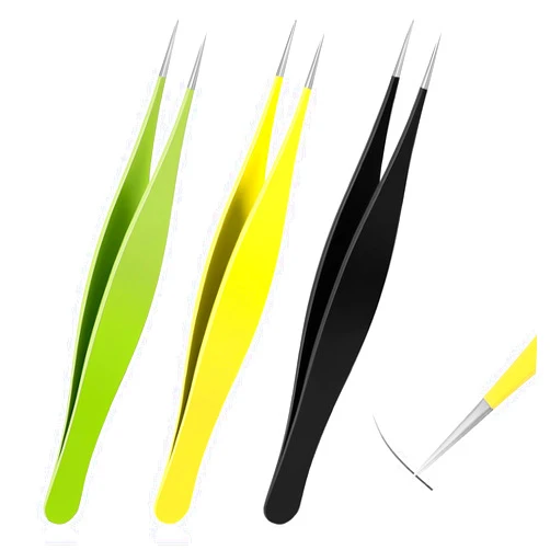 Salbsever 3 Pcs Fine Point Tweezers Ingrown Hair Tweezers Precision Nose Needle Point Tip Tweezers Fine Point Tip Ingrown Hair Stainless Steel Blackhead Remover for Facial Hair Eyebrow Remover