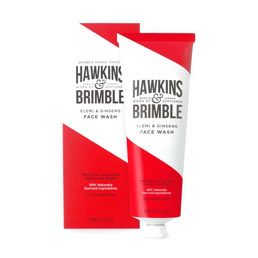 Hawkins & Brimble - Mens Face Wash, 150ml - Aloe Vera Face Wash for Sensitive Skin, Cool Assist in Removal of Excess Oil, Soothe, Refresh, Cleansing & Remove Dirt - Elemi & Ginseng Signature Fragrance