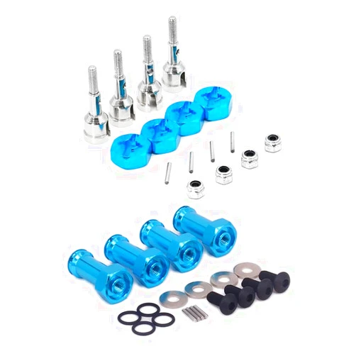 Haolahaola Replacement Part For Aluminum 12mm Hex Hub 24mm Extension Adapter For 1/18 A959 A949 Blue & Wheel Conversion Set - (Color: Blue)