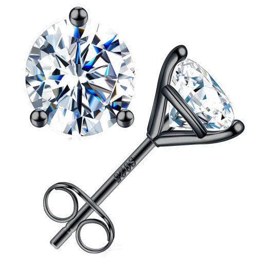 SMILEST 0.2-4CT Martini Moissanite Earrings for Women Men, D Color VVS1 Clarity Lab Created Diamond Earring 18K White Yellow Rose Gold Black Ruthenium Vermeil Moissanite Earrings Valentine's Day Gifts