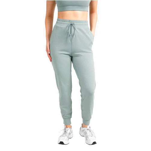 YITTY Active Women's Ultraluxe High-Waist Jogger Pant, Athleisure, Draw-String, Breathable, Pockets, Sage Grey, 2X, Regular