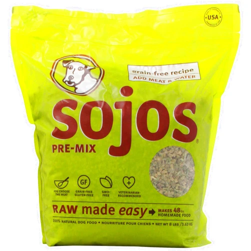 SOJOS Pre-Mix Natural Grain Free Dry Raw Freeze Dried Dog Food, 8-Pound Bag