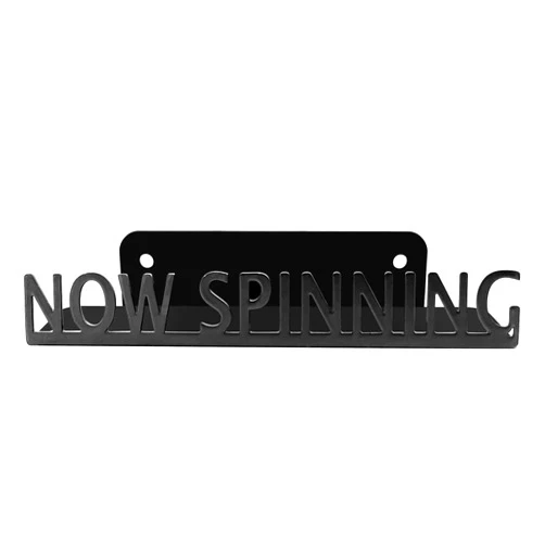 Ahomiwow Metal Now SPINNING Vinyl Record Stand Wall Mount Album Player Display LP Shelf Black Modern Vintage Vinyl Record Display Organization for Music Lovers Record Player Accessory
