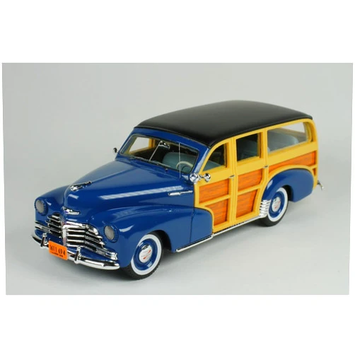 Goldvarg Collection Models 1948 Chevy Fleetmaster Woodie Station Wagon Como Blue with Black Top Limited Edition to 240 Pieces Worldwide 1/43 Model Car by Goldvarg Collection GC-045A
