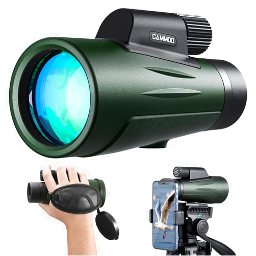 CAMMOO Monocular Telescope, Spotting Scope, 12x50 HD Monocular with SMC Lens and BAK4 Prism, IPX7 Fog & Waterproof, High Power Monocular with Handheld Strap, Phone Adapter for Bird Watching Hunting Camping