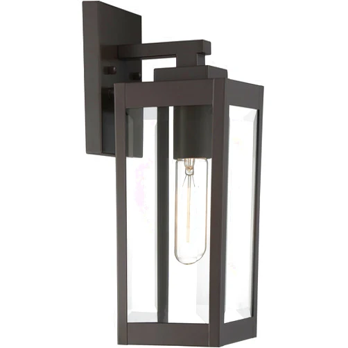 Quoizel WVR8405WT Westover Modern Industrial Clear Seedy Glass Small Outdoor Wall Sconce Lighting, 1-Light 100 Watt, 14