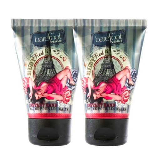 Barefoot Venus Ruby Red Mini Instant Hand Repair Cream 1 Ounce (2 Pack)